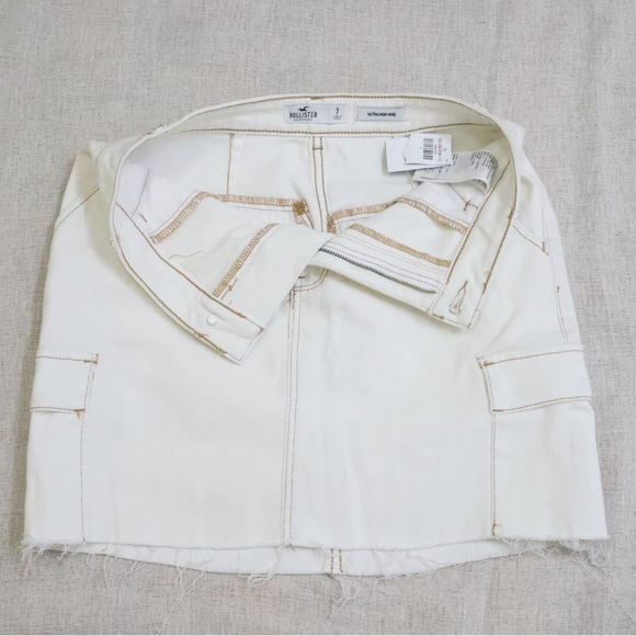 Hollister Ultra High Rise Contrast Stitch Denim Skirt NWT - Picture 5 of 10